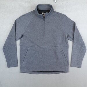 NEW IBKUL Sweater Solid Popcorn Stitch 1/4 Zip Pullover Size Small Gray IBCOOL